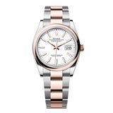 Rolex Datejust 36 126201-0018 White Dial Everose Rolesor Oyster Bracelet Watch