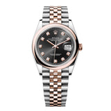 Rolex Datejust 36 Reference 126201-0019 Black Diamond Dial Everose Rolesor Jubilee Bracelet