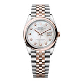 Rolex Datejust 36 126201-0021 Mother-of-Pearl Diamond Dial Everose Rolesor Jubilee Bracelet