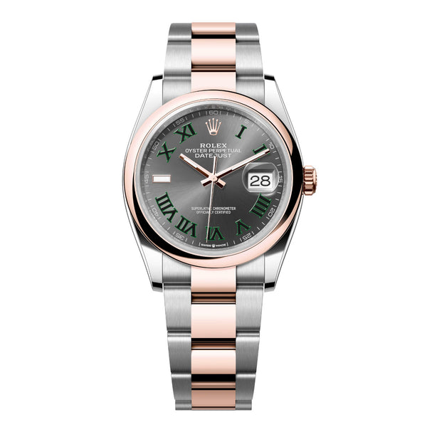 Rolex Datejust 36 Reference 126201-0030 Slate Dial Everose Rolesor Oyster Bracelet