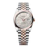 Rolex Datejust 36 126201-0031 Silver Palm Motif Dial Everose Rolesor Jubilee Bracelet