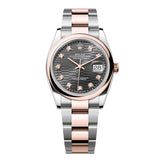 Rolex Datejust 36 Reference 126201-0042 Slate Fluted Motif Dial Everose Rolesor Oyster Bracelet