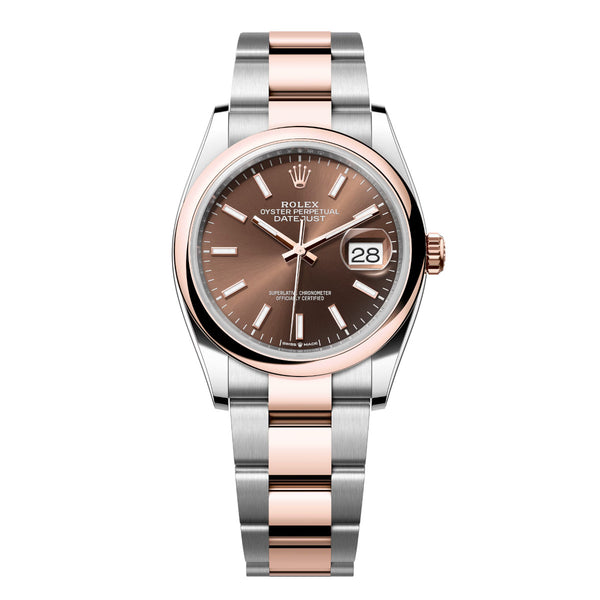 Rolex Datejust 36 126201-0044 Chocolate Dial Everose Rolesor Oyster Bracelet