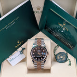 Rolex Datejust 36 Reference 126201-0019 Black Diamond Dial Everose Rolesor Jubilee Bracelet