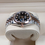 Rolex Datejust 36 Reference 126201-0019 Black Diamond Dial Everose Rolesor Jubilee Bracelet