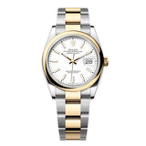 Rolex Datejust 36 126203-0020 White Dial Yellow Rolesor Domed Bezel Oyster Bracelet