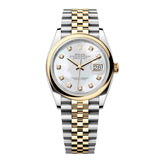Rolex Datejust 36 126203-0023 Yellow Rolesor Domed Bezel Diamond Dial Jubilee Bracelet
