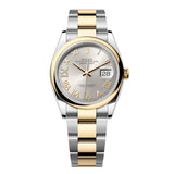 Rolex Datejust 36 126203-0032 Silver Diamond Dial Yellow Rolesor Domed Bezel Oyster Bracelet