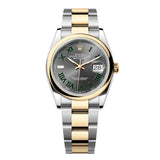 Rolex Datejust 36 126203-0036 Slate Roman Dial Yellow Rolesor Domed Bezel Oyster Bracelet
