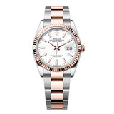 Rolex Datejust 36 126231-0018 White Dial Fluted Bezel Oyster Bracelet Everose Rolesor