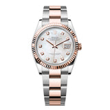 Rolex Datejust 36 126231-0022 White Mother-of-Pearl Diamond Dial Fluted Bezel Oyster Bracelet