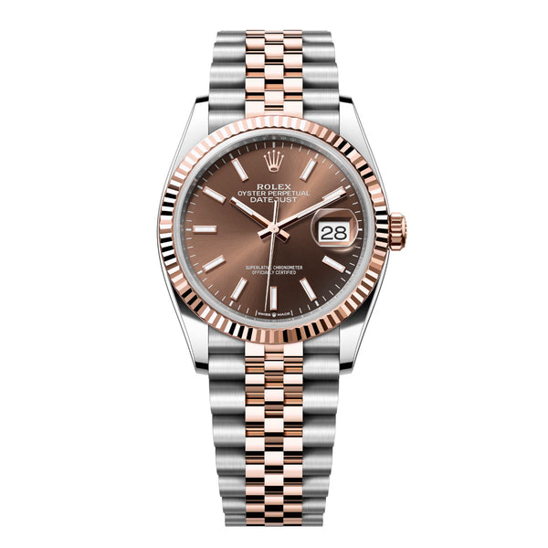 Rolex Datejust 36 126231-0043 Chocolate Dial Fluted Bezel Jubilee Bracelet