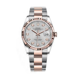 Rolex Datejust 36 126231-0040 Silver Fluted Motif Diamond Dial Oystersteel and Everose Gold Oyster Bracelet