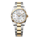 Rolex Datejust 36 126233-0024 White Mother-of-Pearl Diamond Dial Yellow Rolesor Oyster Bracelet