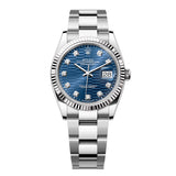 Rolex Datejust 36 126234-0058 Blue Fluted Motif Diamond Dial Fluted Bezel Oyster Bracelet
