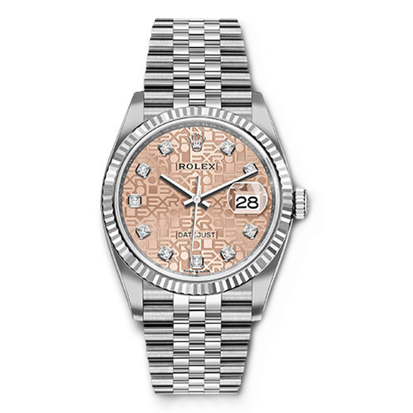 Rolex Datejust 126234-0023 36mm Stainless Steel Pink Jubilee Diamond Dial