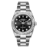 Rolex Datejust 126234-0028 36mm Stainless Steel Fluted Bezel Black Diamond Dial Oyster