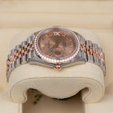 Rolex Datejust 36 126281RBR-0015 Rosé Dial Diamond Bezel Jubilee Bracelet