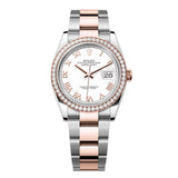 Rolex Datejust 36 126281RBR-0004 White Roman Numeral Dial Diamond Bezel Oyster Bracelet