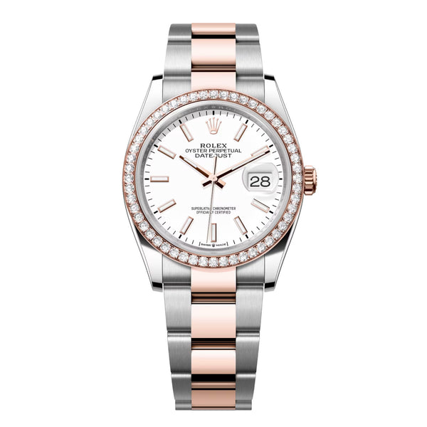 Rolex Datejust 36 126281RBR-0006 White Dial Diamond Bezel Oyster Bracelet