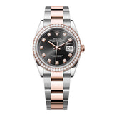 Rolex Datejust 36 126281RBR-0008 Bright Black Diamond Dial Everose Rolesor Oyster Bracelet