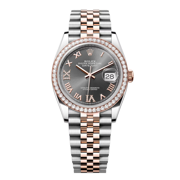 Rolex Datejust 36 126281RBR-0011 Slate Dial Diamond Bezel Jubilee Bracelet