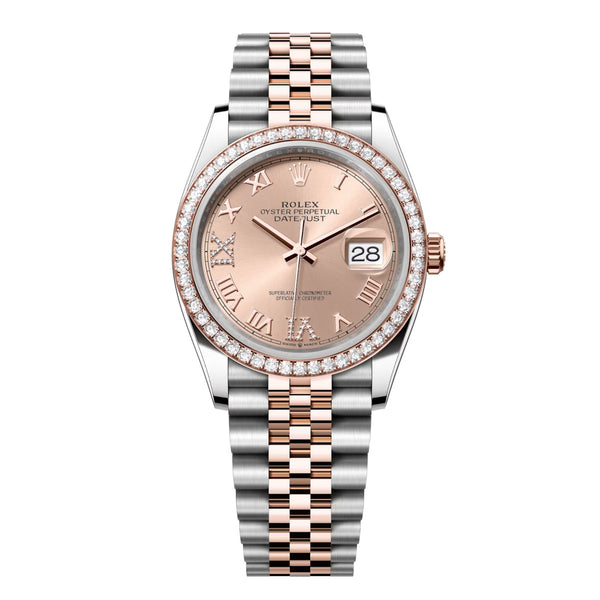 Rolex Datejust 36 126281RBR-0015 Rosé Dial Diamond Bezel Jubilee Bracelet