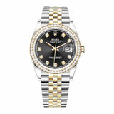 Rolex Datejust 36 126283RBR-0007 Bright Black Diamond Dial Jubilee Bracelet Watch