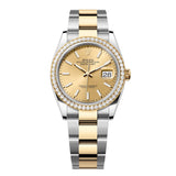 Rolex Datejust 36 126283RBR-0002 Champagne Dial Diamond-Set Bezel Yellow Rolesor Oyster Bracelet