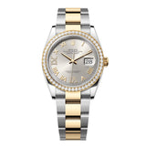 Rolex Datejust 36 126283RBR-0018 Silver Diamond-Set Dial Oyster Bracelet Watch