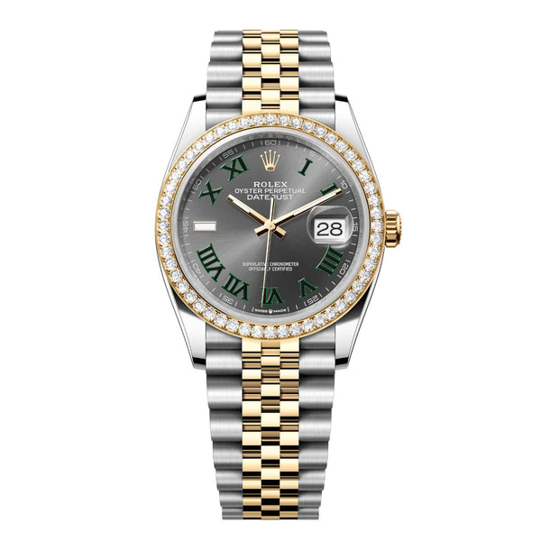 Rolex Datejust 36 126283RBR-0021 Slate Wimbledon Dial Diamond-Set Bezel Jubilee Bracelet