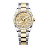 Rolex Datejust 36 126283RBR-0030 Golden Palm Motif Diamond-Set Bezel Oyster Bracelet
