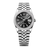 Rolex Datejust 36 Reference 126284RBR-0007 Black Dial Diamond Bezel Jubilee Bracelet