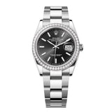 Rolex Datejust 36 126284RBR-0008 Black Dial Diamond Set Bezel Oyster Bracelet