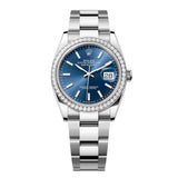 Rolex Datejust 36 126284RBR-0010 Blue Dial Diamond Set Bezel Oyster Bracelet