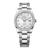 Rolex Datejust 36 Ref. 126284RBR-0012 White Mother-of-Pearl Diamond Dial White Rolesor Oyster Bracelet