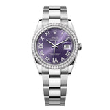Rolex Datejust 36 126284RBR-0014 Aubergine Diamond Dial White Rolesor Oyster Bracelet