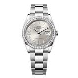 Rolex Datejust 36 126284RBR-0022 Silver Diamond-Set Dial with Oyster Bracelet