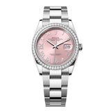 Rolex Datejust 36 126284RBR-0024 Pink Diamond Dial White Rolesor Oyster Bracelet