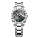 Rolex Datejust 36 126284RBR-0038 Slate Roman Numeral Dial Diamond Bezel Oyster Bracelet