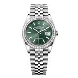 Rolex Datejust 36 126284RBR-0043 Green Dial Diamond Bezel Jubilee Bracelet