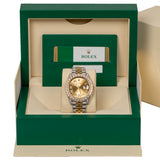 Rolex Datejust 126303 Two-Tone Iced Out Champagne Diamond Dial 41mm Jubilee Watch