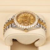 Rolex Datejust 126303 Two-Tone Iced Out Champagne Diamond Dial 41mm Jubilee Watch