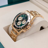 Rolex Daytona 126508-0008 Yellow Gold Green Dial Oyster Bracelet 40mm