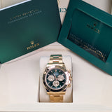 Rolex Daytona 126508-0008 Yellow Gold Green Dial Oyster Bracelet 40mm