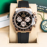 Rolex Daytona 126515LN-0002 40mm Everose Gold Black Dial Oysterflex Watch