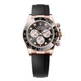 Rolex Daytona 126515LN 40mm Everose Gold Oysterflex Black Diamond Dial Watch