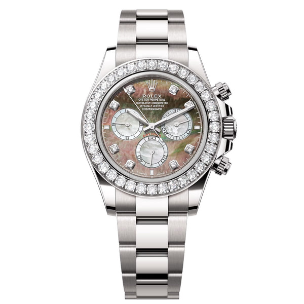 Rolex Cosmograph Daytona 126579RBR-0001 40mm White Gold Diamond-Set Bezel Watch
