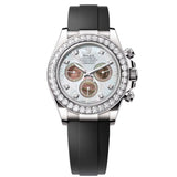 Rolex Cosmograph Daytona 126589RBR-0001 40mm White Gold Diamond-Set Bezel Oysterflex