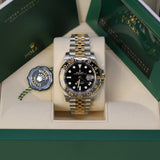 Rolex GMT-Master II 126713GRNR Two-Tone Yellow Rolesor Black Dial 40mm Jubilee Watch